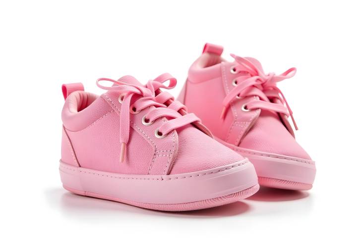 Charming Pink Baby Gym Shoes for Girls Isolated on White